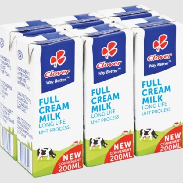 Clover UHT Long Life Full Cream Milk 6 x 200ml